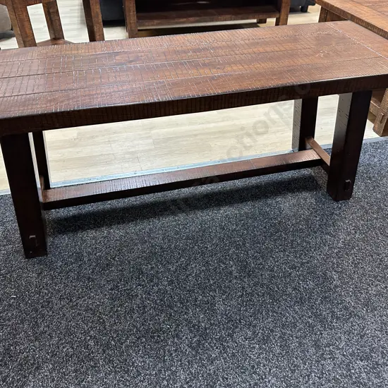 Freedom Furniture Rustic Wooden Bench With A Plank Style Top & Sturdy Legs H46 W120 D41cm.