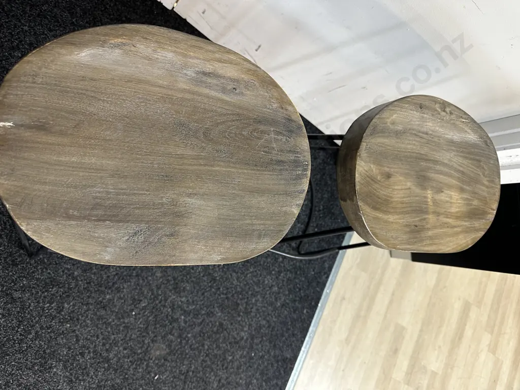 Pair Of Early Settler Keats Bar Counter Stools Moulded Seats H64cm. Image 1++
