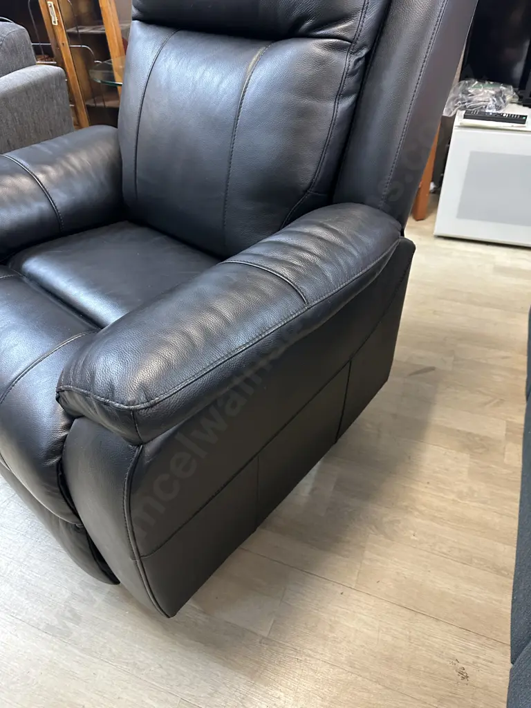 Black Leather Electric Recliner Image 1++