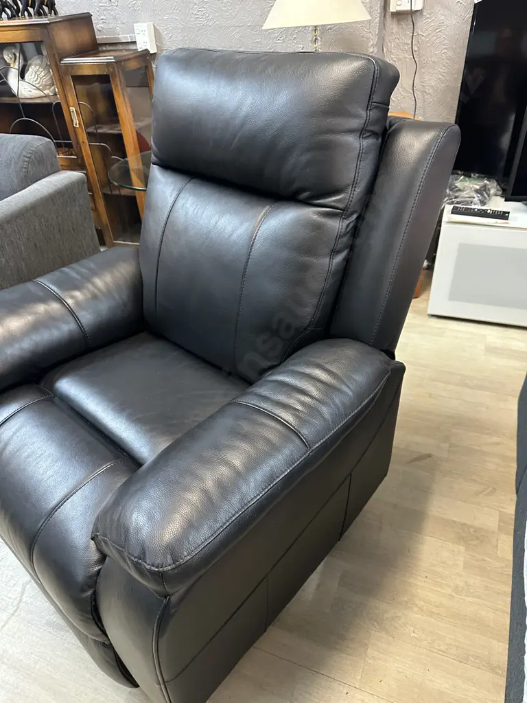 Black Leather Electric Recliner Image 1++