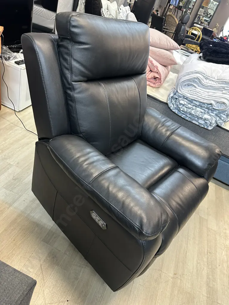 Black Leather Electric Recliner Image 1++