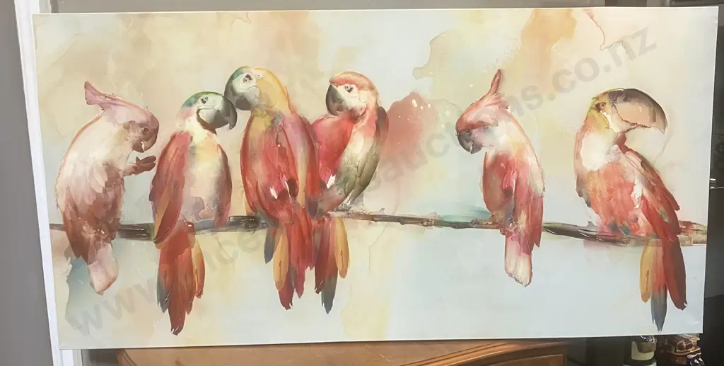 Parrots Canvas Art Print. 59 x 120cm Image 1++