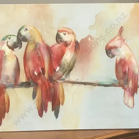 Parrots Canvas Art Print. 59 x 120cm