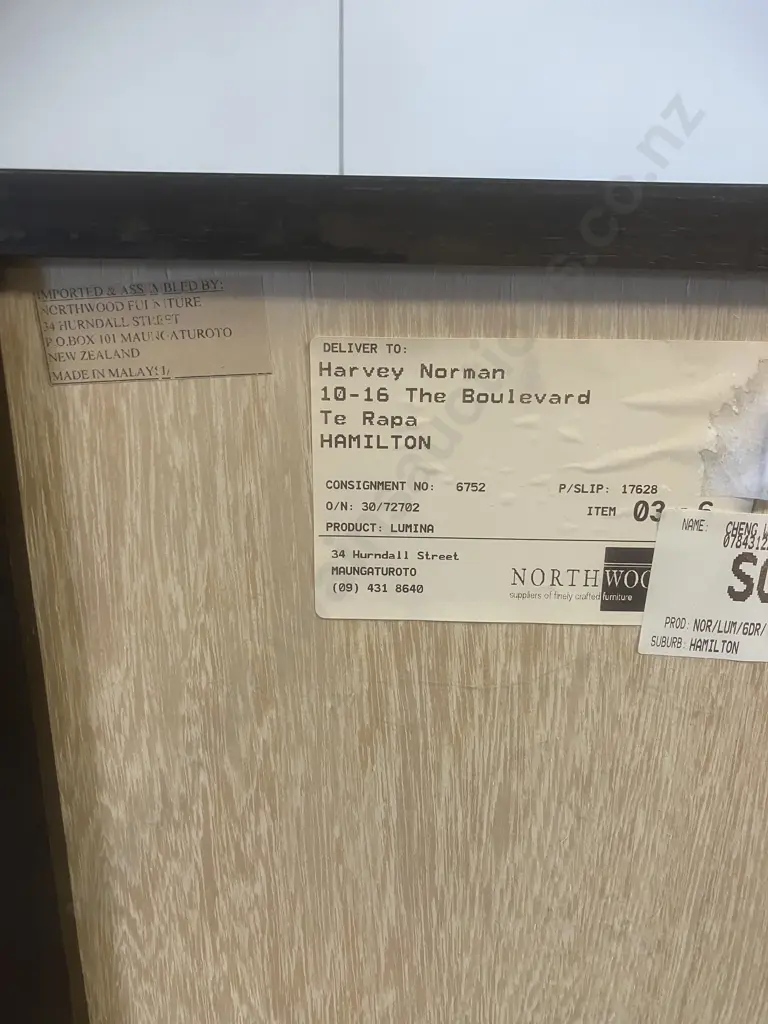 Northwood 6 Drawer Tallboy Bedsides Ex Harvey Norman. H110 W90 D45cm Image 1++