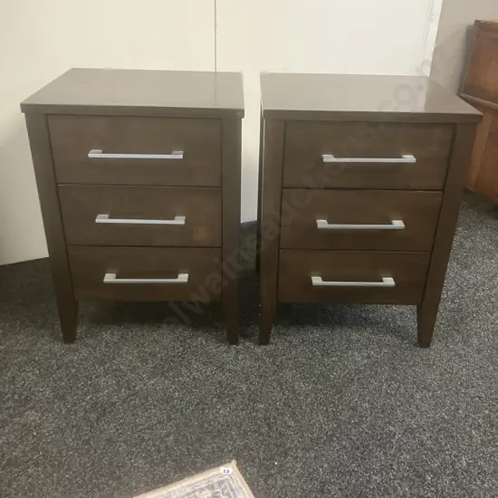 Pair of Northwood 3 Drawer Bedsides Ex Harvey Norman