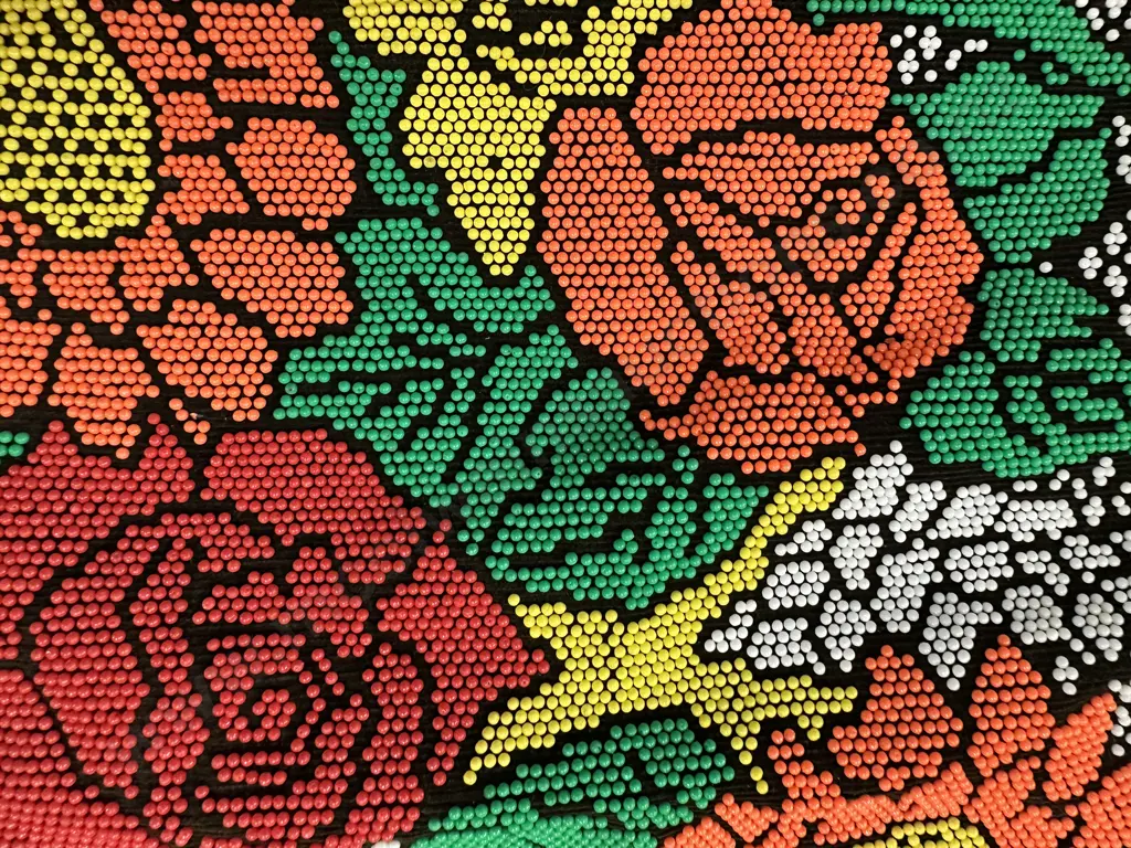 Vintage Beaded Handbag Vibrant Floral Pattern Image 1++