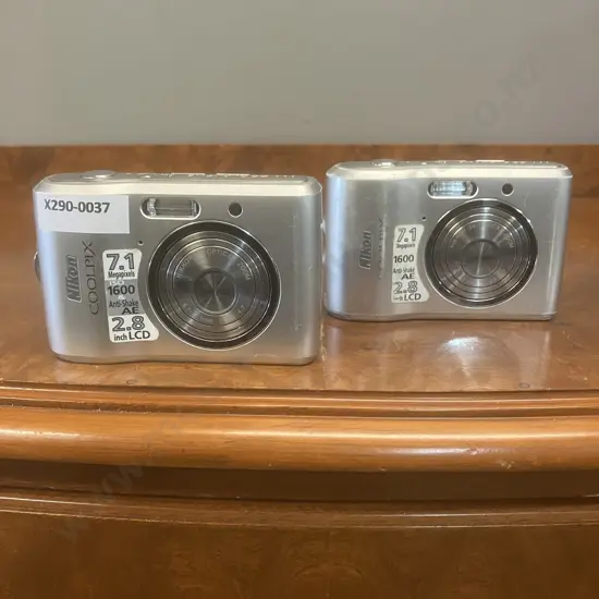 Pair of Nikon Coolpix L16 Compact Digital Camera's 7.1MP With Nikkor 3x Optical Zoom - Silver