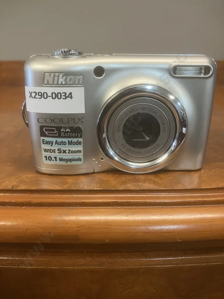 Nikon Coolpix L23 Compact Digital Camera 10.1MP With Nikkor 5x Wide Optical Zoom ED - Silver & Black Image 1++