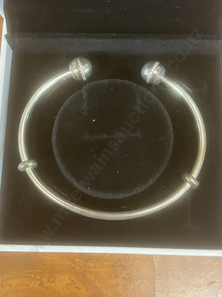 Authentic Pandora Bracelet Open Bangle Stamped S 925 with Pandora Box Image 1++