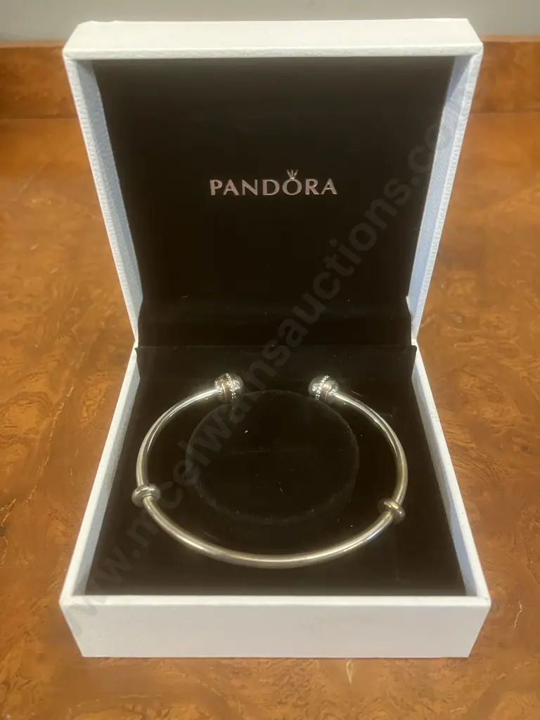 Authentic Pandora Bracelet Open Bangle Stamped S 925 with Pandora Box Image 1++
