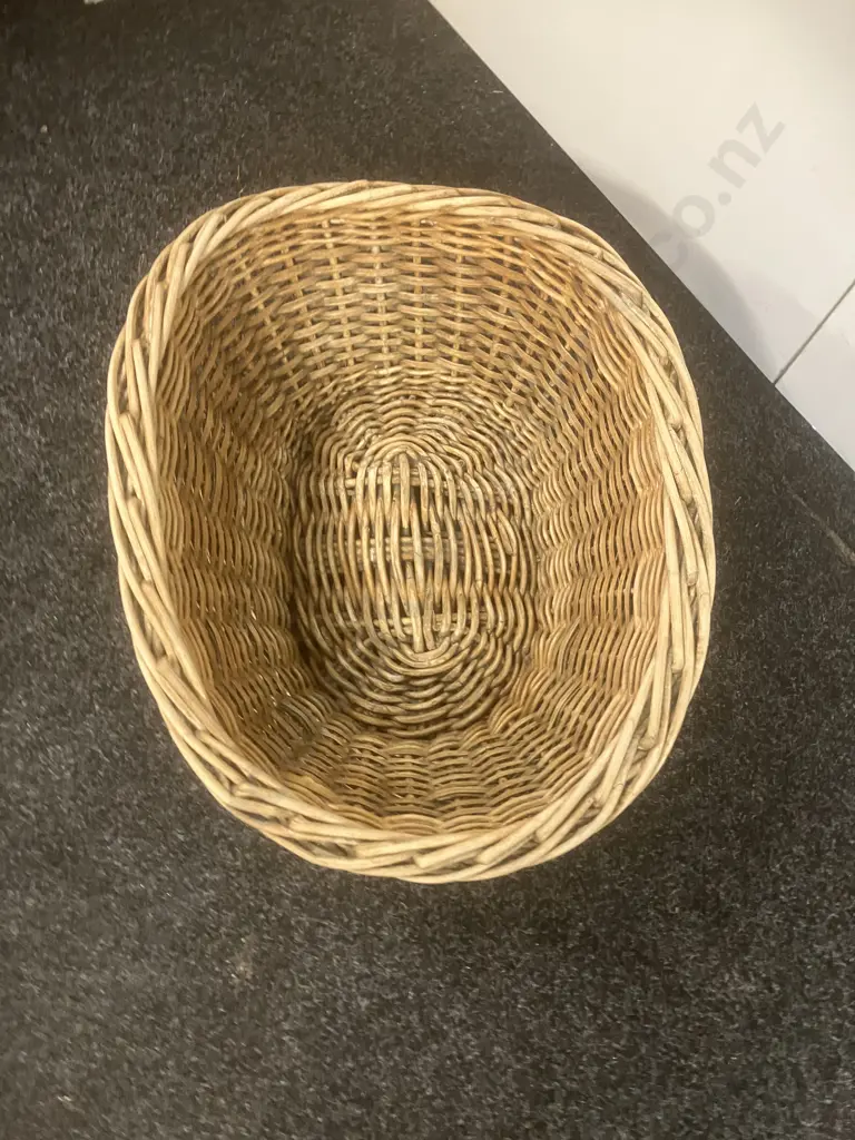 Vintage Woven Wicker Basket. H26 W63 D46cm Image 1++