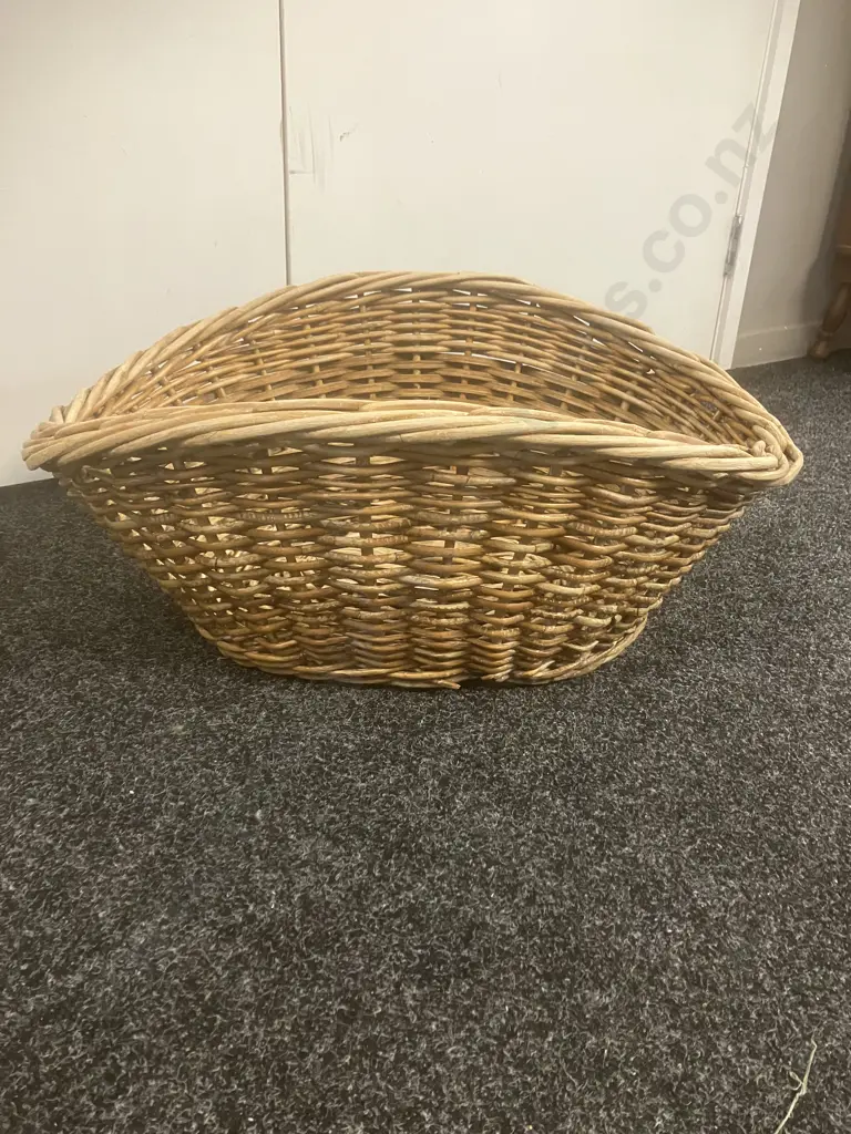 Vintage Woven Wicker Basket. H26 W63 D46cm Image 1++