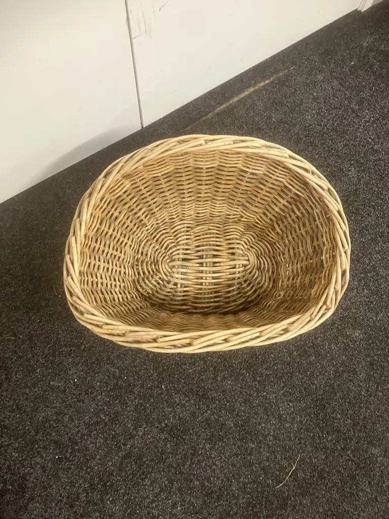 Vintage Woven Wicker Basket. H26 W63 D46cm Image 1++