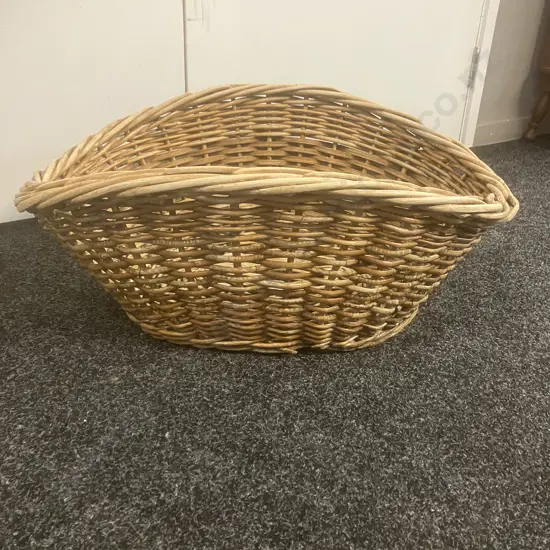 Vintage Woven Wicker Basket. H26 W63 D46cm