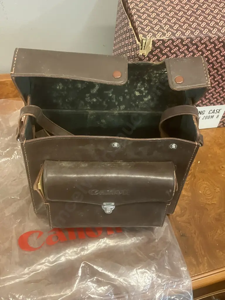 Canon Reflex Zoom 8 8mm Movie Camera #69052 With Hand Grip & Leather Carry Case, Original Boxes - 1959 Japan Image 1++