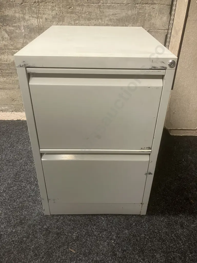 Precision Grey Metal 2 Drawer Filing Cabinet Image 1++