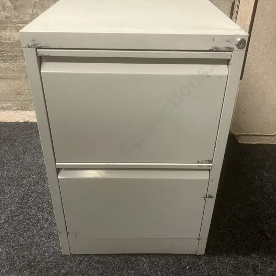 Precision Grey Metal 2 Drawer Filing Cabinet
