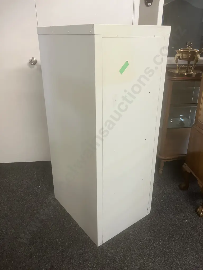 Europlan Ivory & Black Metal Four Drawer Filing Cabinet Image 1++