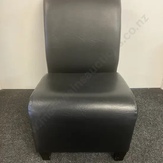 Black Leather Effect Lounge Chair