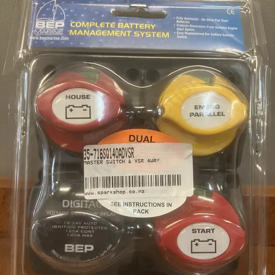 BEP Marine Dual Battery Charging Cluster for Single Engines - BEP 716-SQ-140A-DVSR Square