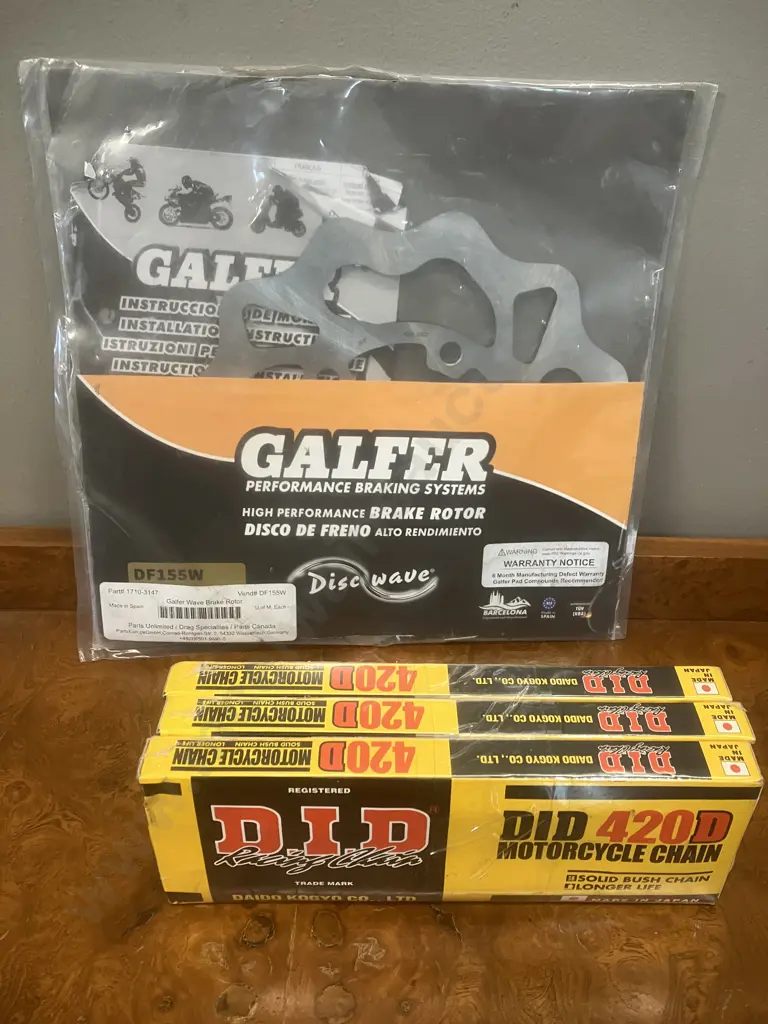 Motorbike Items - Galfer Wave® Brake Rotor - DF155W Part# 1710-3147 & Three x DID 420D-120RB Motorcycle Chains Image 1++