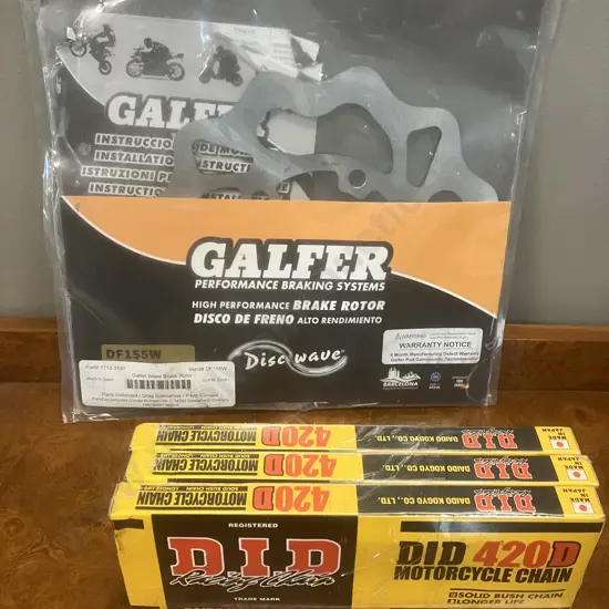 Motorbike Items - Galfer Wave® Brake Rotor - DF155W Part# 1710-3147 & Three x DID 420D-120RB Motorcycle Chains