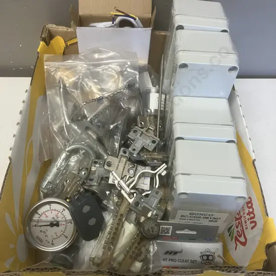 Box lot Electrical, Hardware Etc
