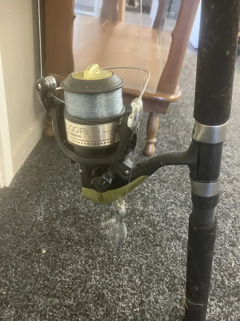 Shimano Raider 6' 8-12kg Spin Rod With Shimano Hyperloop 6000 FB Spinning Reel with Line Image 1++