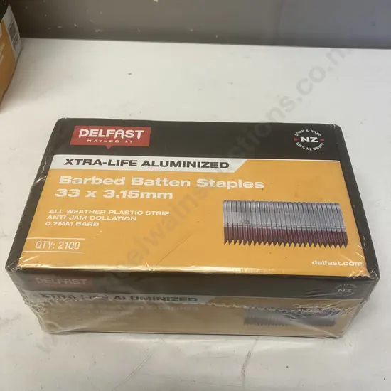 Delfast Xtra-Life Aluminized Barbed Batten Staples 33 x 3.15mm Box of 2100