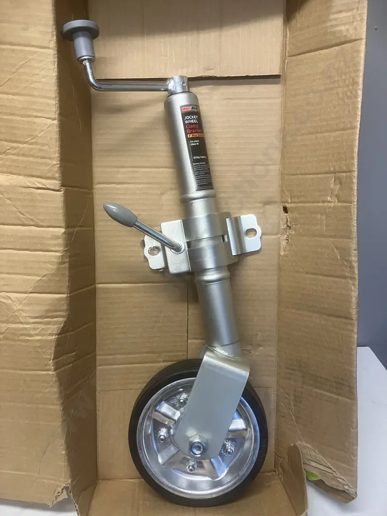 Repco Jockey Wheel Clamp Bracket 8" Metal Rubber Wheel, 350Kg, 220mm Lift. RJW-6 Image 1++