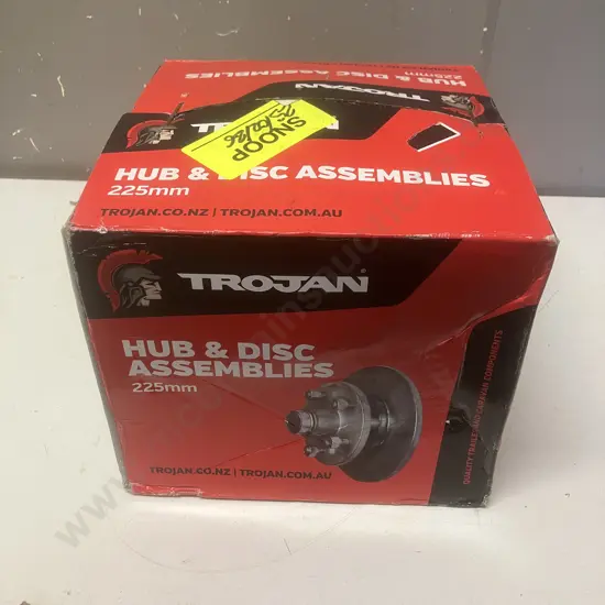Trojan Hub & Disc Assemblies 225mm 035125 Hub Kit 1500Kg D/B 5x4 1/4 x 7/16 Integral Does Not Include S.Axle