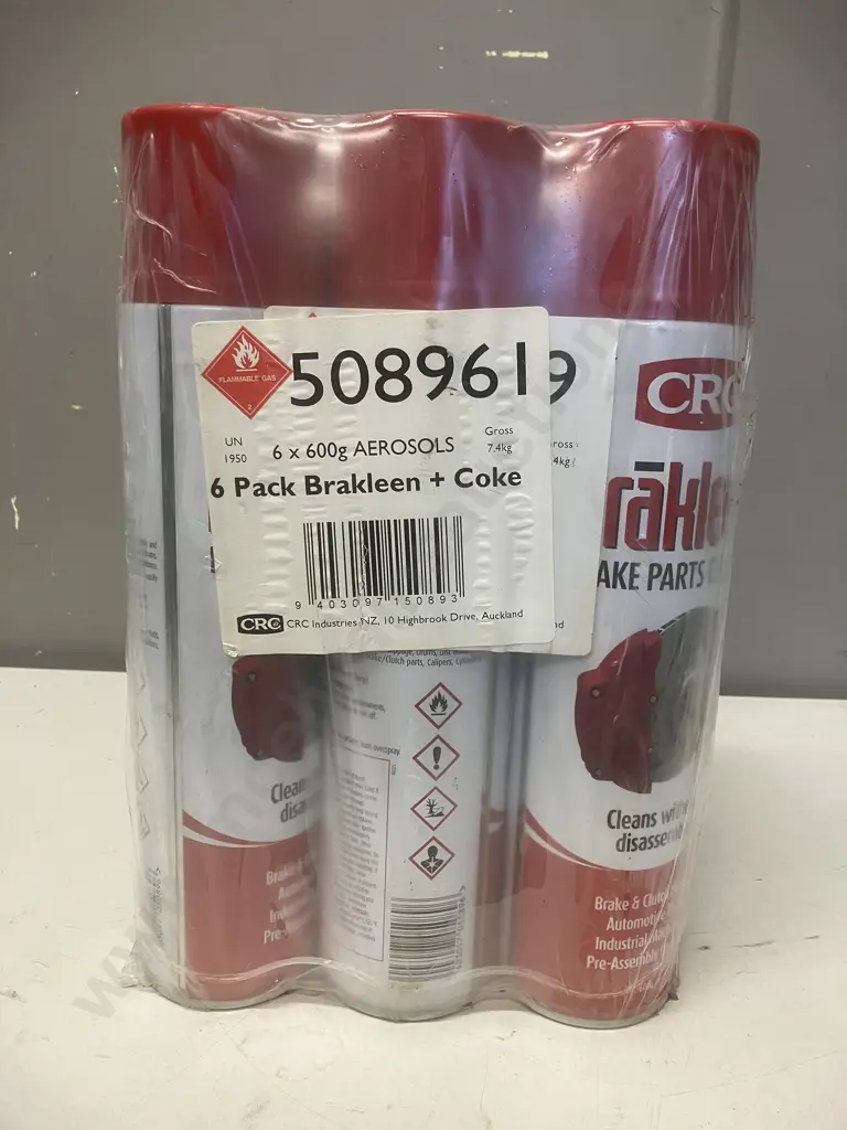 CRC Brakleen Brake Parts Cleaner 6 x 600g Aerosol Image 1++