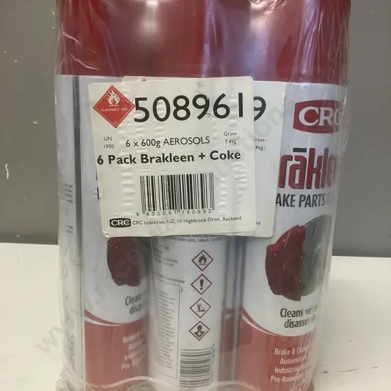 CRC Brakleen Brake Parts Cleaner 6 x 600g Aerosol