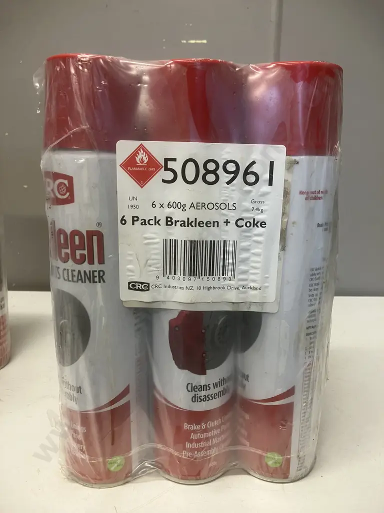 CRC Brakleen Brake Parts Cleaner 6 x 600g Aerosol Image 1++