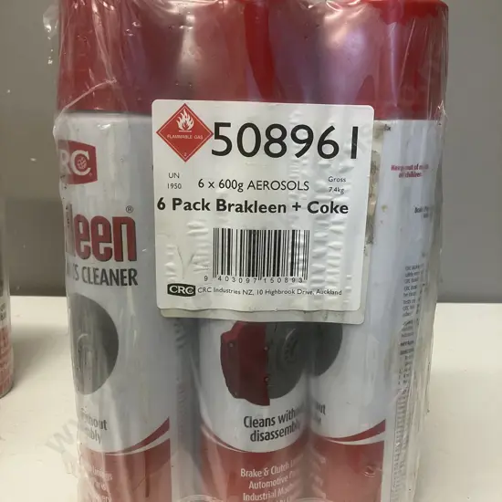 CRC Brakleen Brake Parts Cleaner 6 x 600g Aerosol