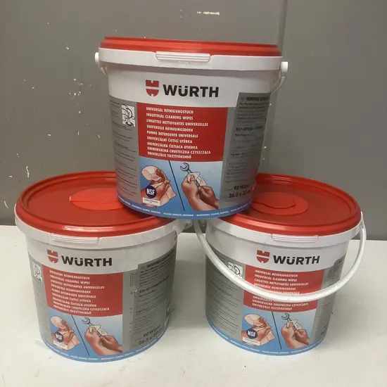 Wurth Industrial Cleaning Wipes - 3 x 90 Wipes In Bucket Dispensers