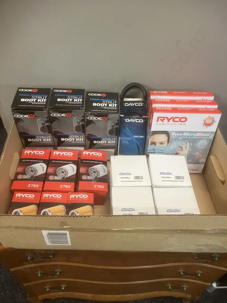 Box Lot Oil Filters, Strut Boot Kits, Cabin Filters, Expanding CV Boots Etc Image 1++