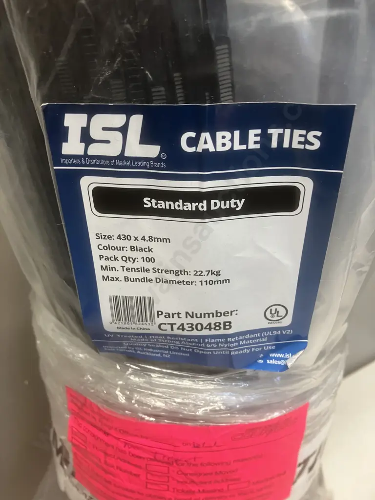 Ten Bags Assorted ISL Cable Ties Image 1++