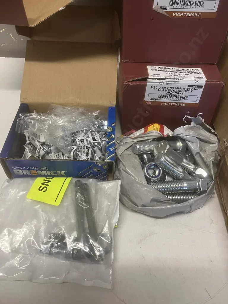 Box lot Assorted Bolts & Nuts Image 1++
