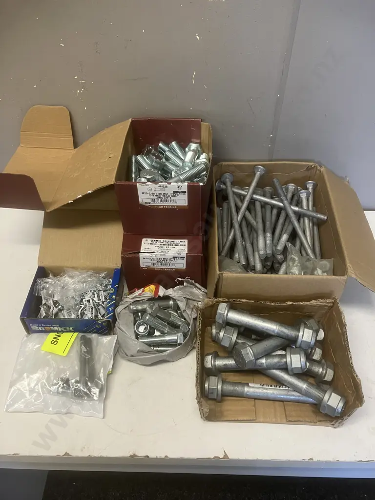 Box lot Assorted Bolts & Nuts Image 1++