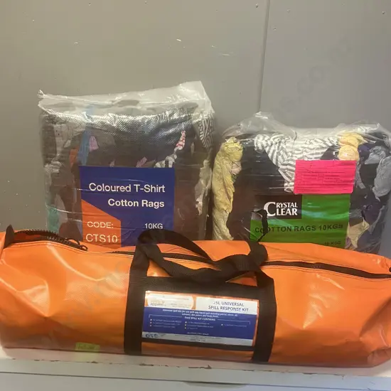 Safety Apparel 25L Universal Spill Response Kit & Two x Bags of Rags