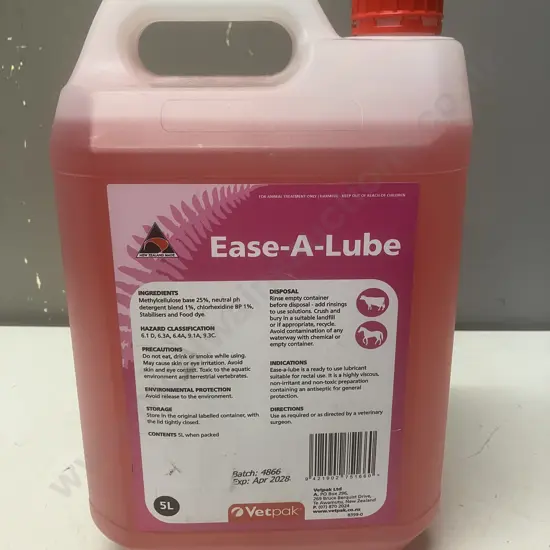 Vetpak Ease-A-Lube 5L - Exp April 2028