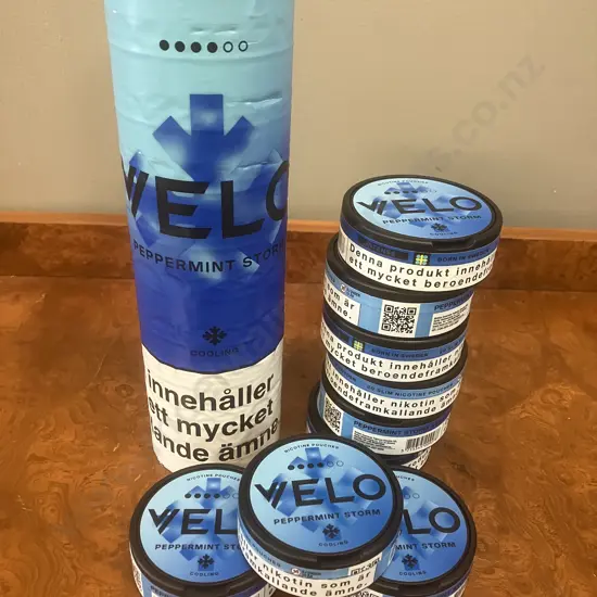 VELO Peppermint Storm 'Cooling' Nicotine Pouches - 19 x Containers of 20 Slim Pouches