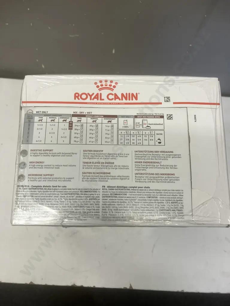 Royal Canin Veterinary Gastrointestinal Thin Slices In Gravy - 4 x Boxes of 12 x 85g Pouches Image 1++