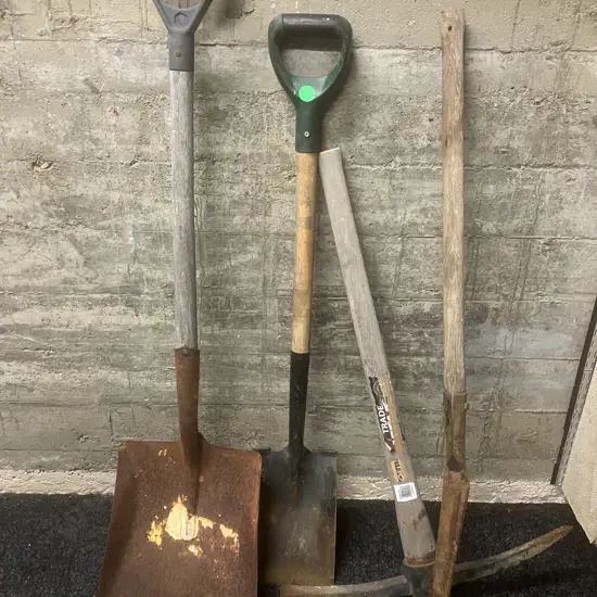 Garden Spade, Wide Mouth Shovel, Slasher & Pick