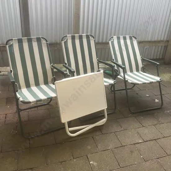Set of 3 Folding Chairs & Table