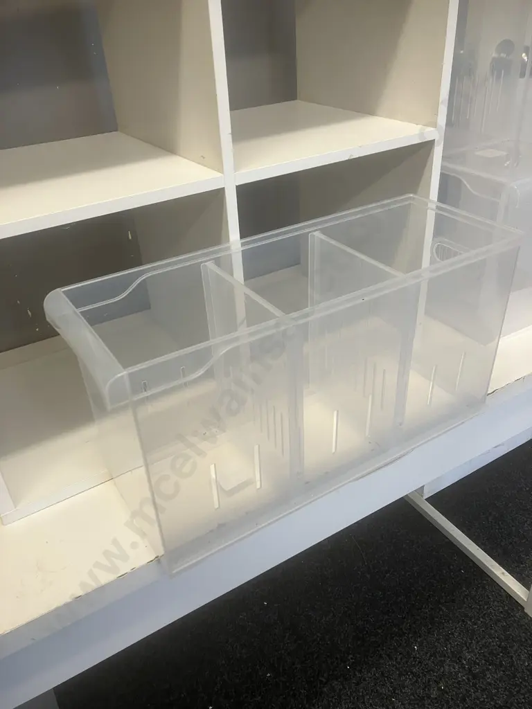 White 60 x 60cm Cube Shelf & Plastic Roller Storage Drawers Image 1++