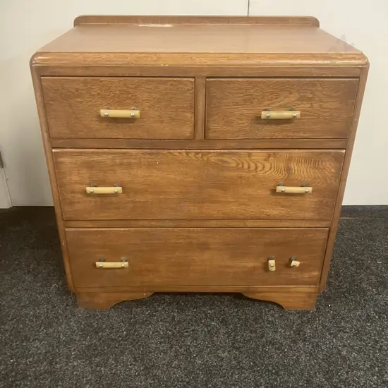 Art Deco 4 Drawer Chest of Drawers (AF) H67 W66 D42cm