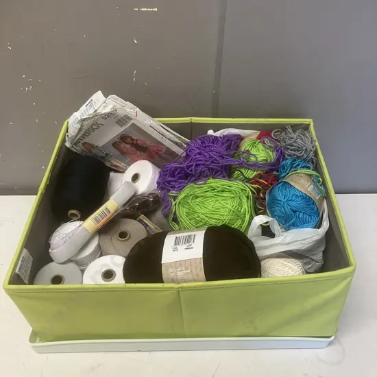 Box lot Wool, Patterns Etc