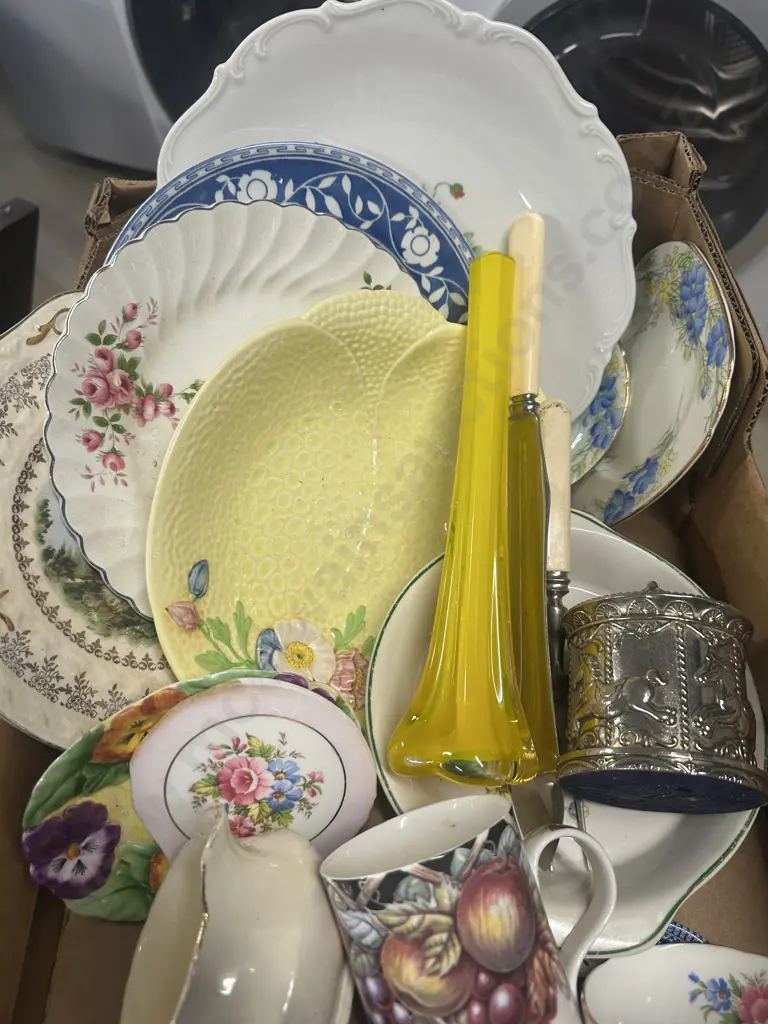 Assorted China Items Including Carving Knife & Fork, Platters Etc Image 1++